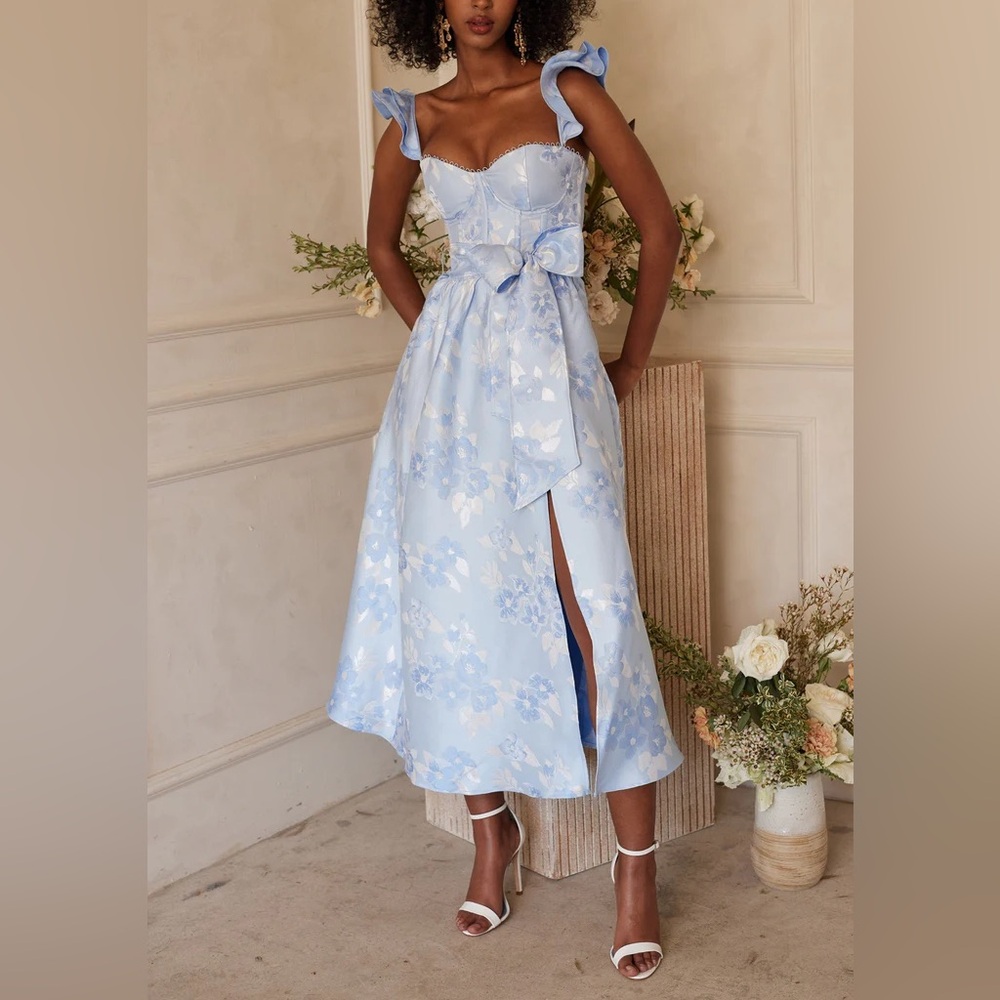 V. Chapman Vera dress - Chambray Blue Baroque Size 6